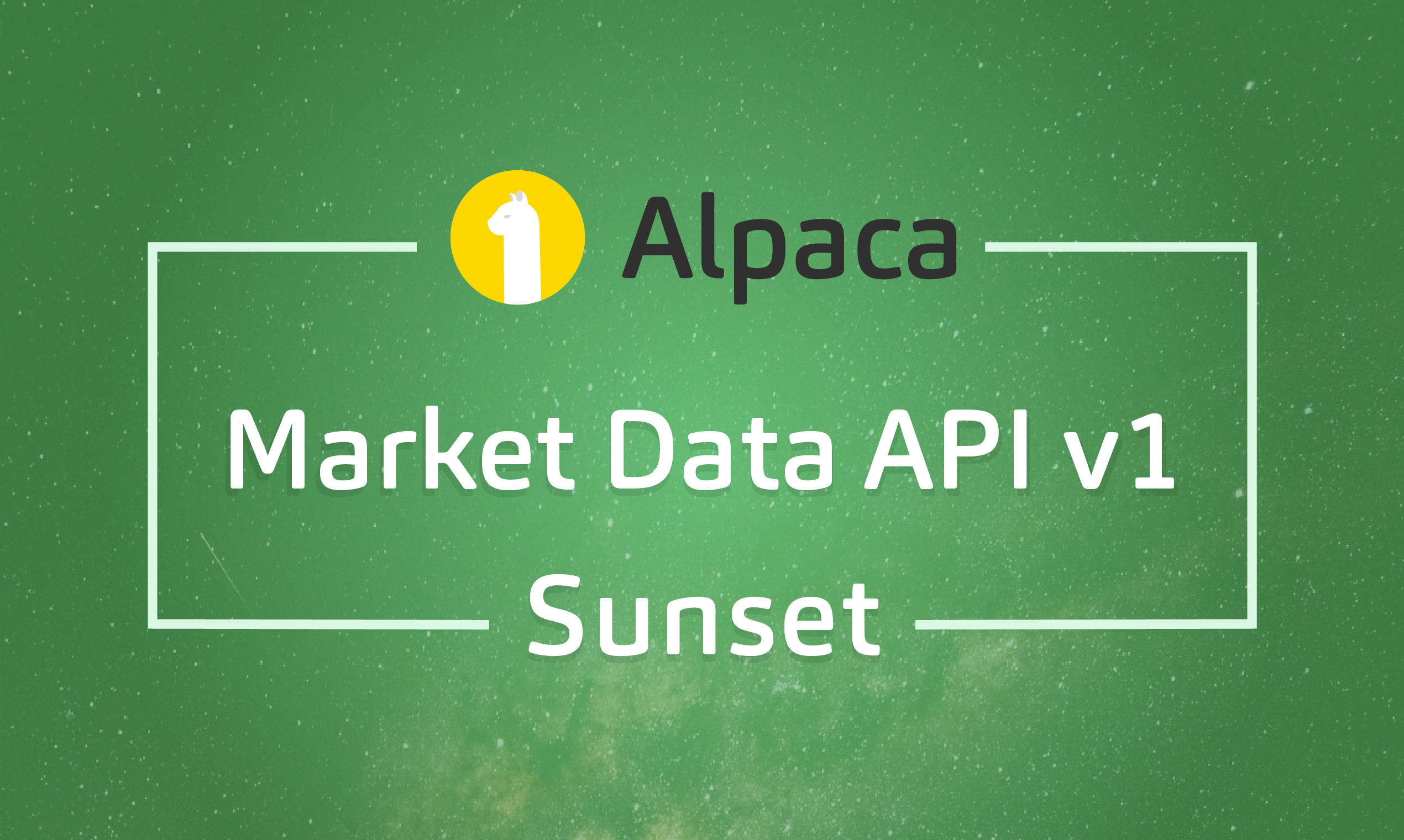 Market Data API v1 Sunset Notification