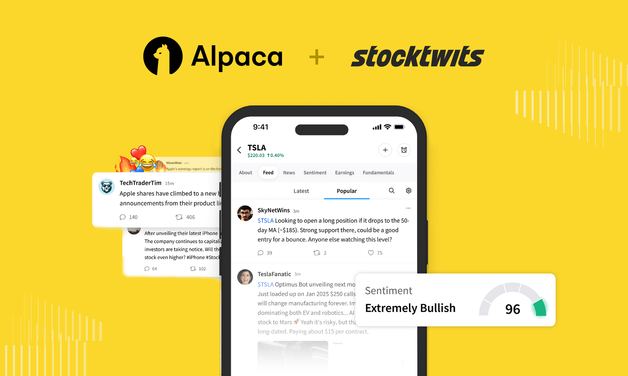 Provide Real-Time Social Sentiment to Customers with Alpaca’s Stocktwits Integration