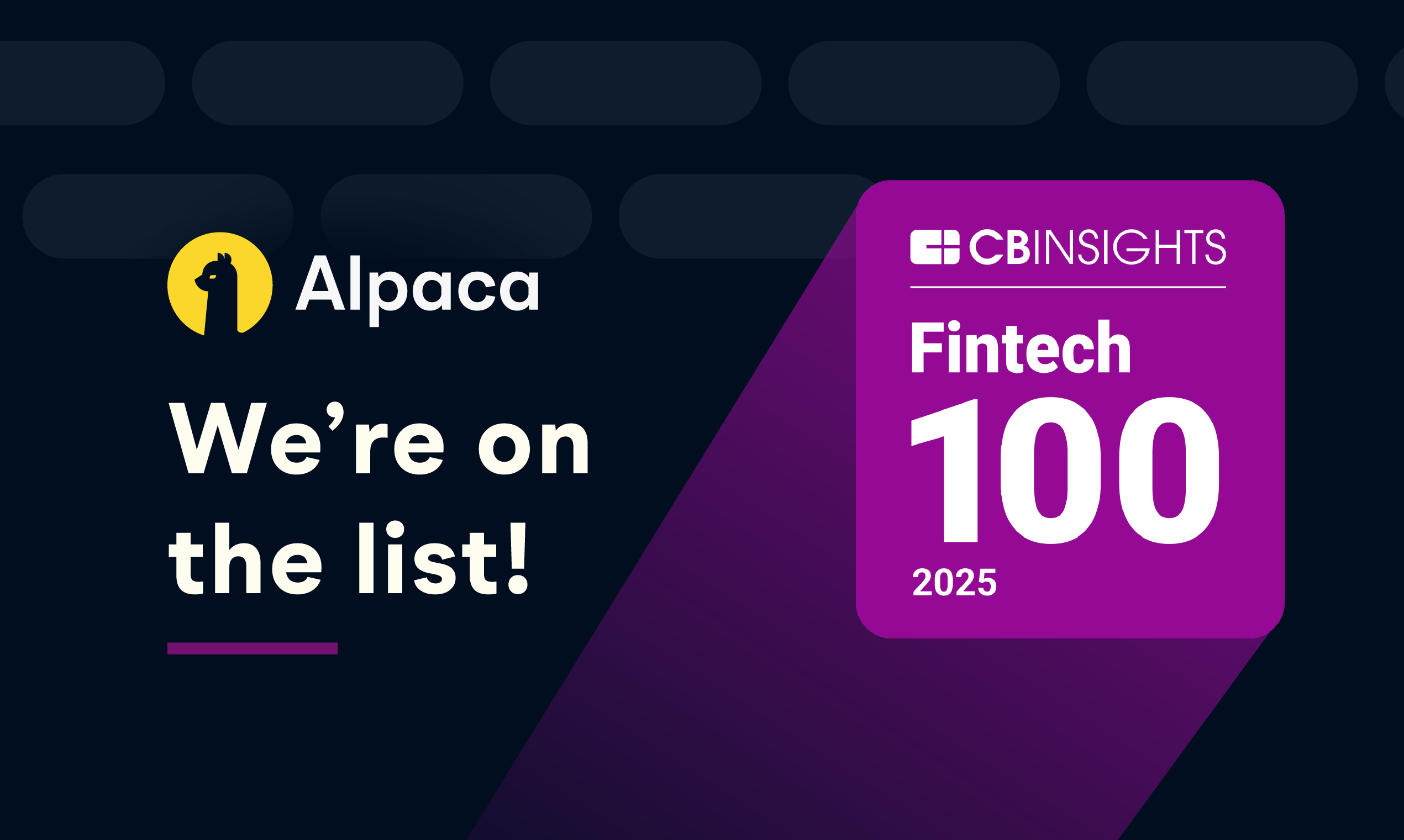 Alpaca Named Among Top 100 Most Promising Fintech Startups by CB Insights