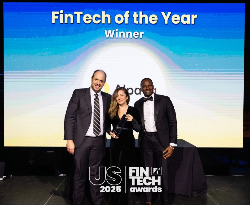Alpaca Team accepts FinTech of the year award at the 2025 US Fintech Awards