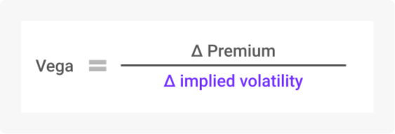 vega formula in option Greeks