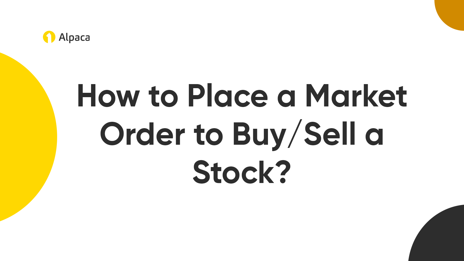 How to Place a Market Order to Buy/Sell a Stock?