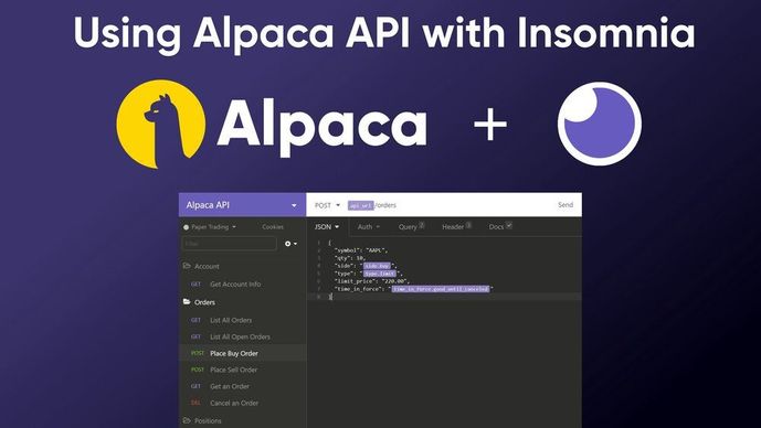 Using Insomnia REST Client for Alpaca’s Trading API